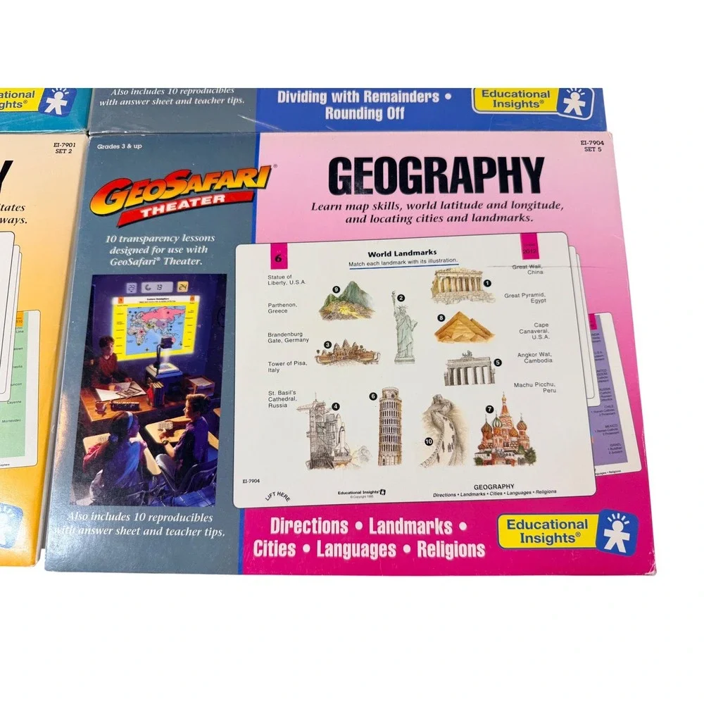 GeoSafari Theater Educational‎ Set of 4 Math Sealed Geography Lessons